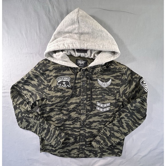 Eighty Eight Other - Eighty Eight Hoodie Button Front Camo Green‎ Shirt Men's Small NWT